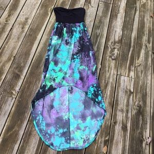 Hurley high low strapless maxi